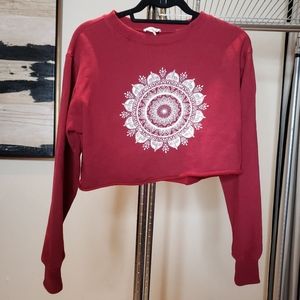 LA HEARTS in Pacsun Red Mandala Cropped Sweatshirt